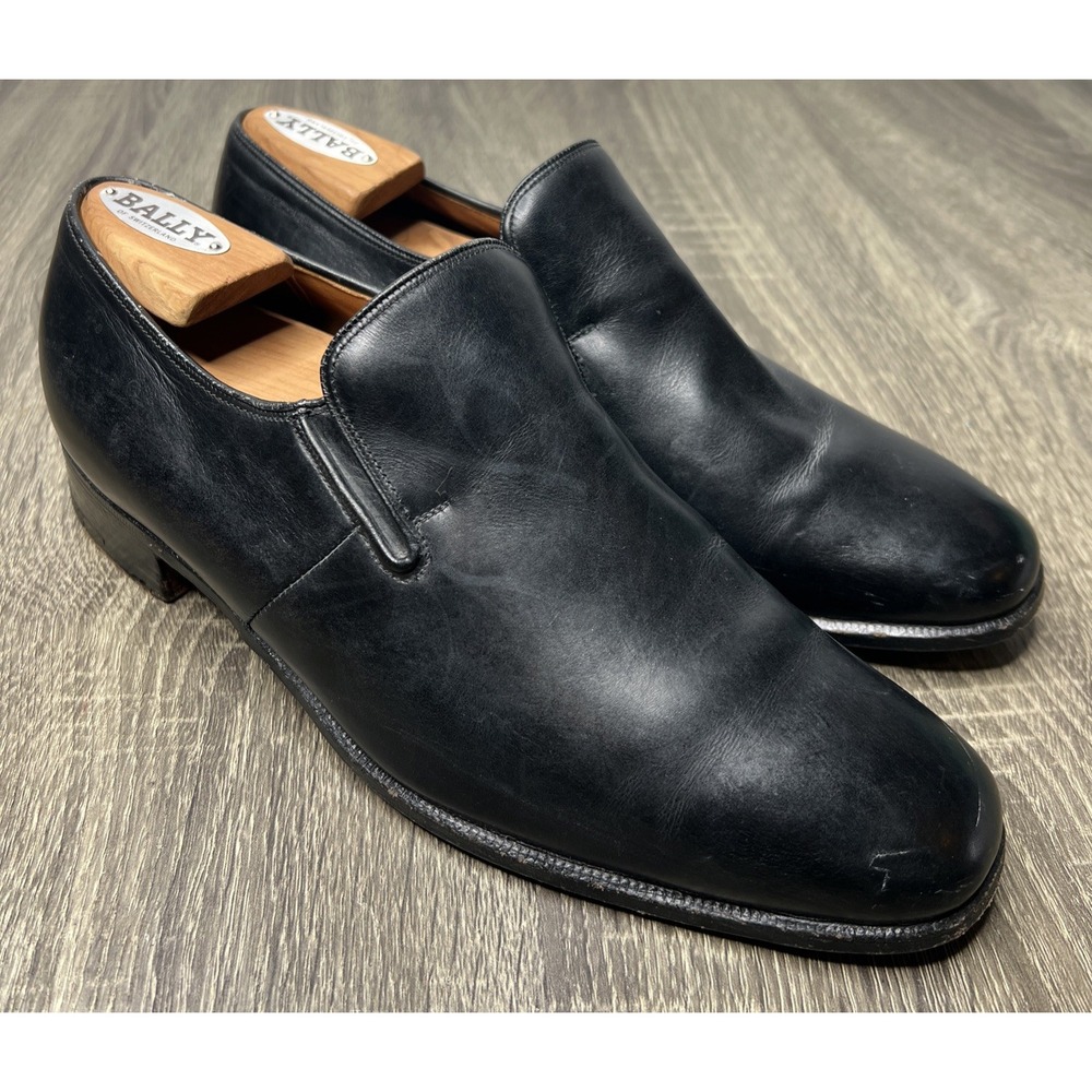 CHURCH'S Ambrose Black Leather Loafers Stretch Slip On Size UK 8.5 F / US 9.5
